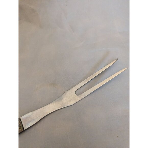 Vintage Meat Fork 10 3/4" Wood Handle Stainless Steel - Picture 2 of 8